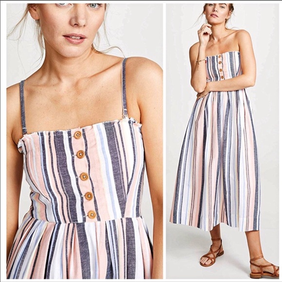 Free People Lilah Striped Boho Midi Dress XS NWT - Picture 2 of 8